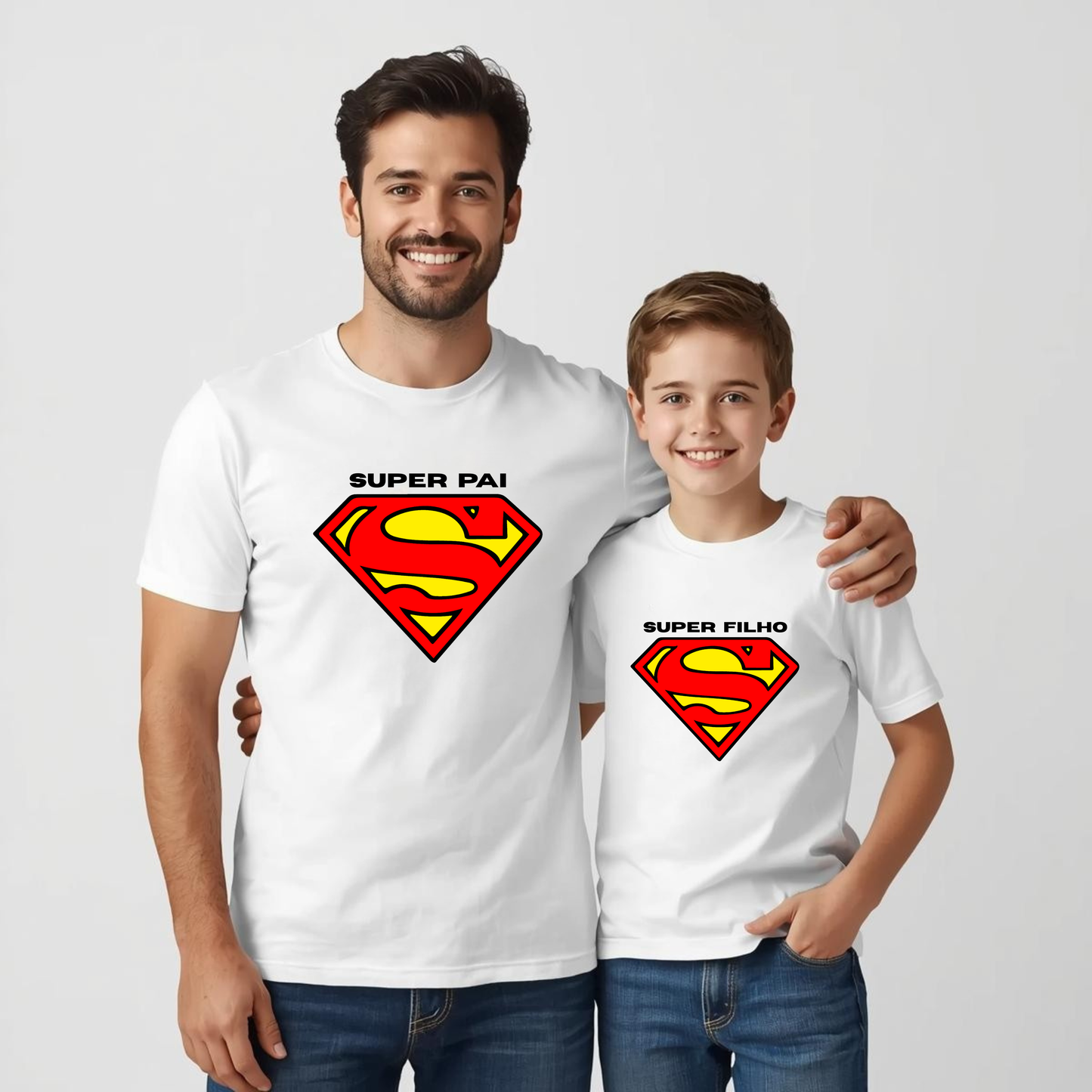 T-shirt Personalizada - Super Pai + Super Filho/Filha