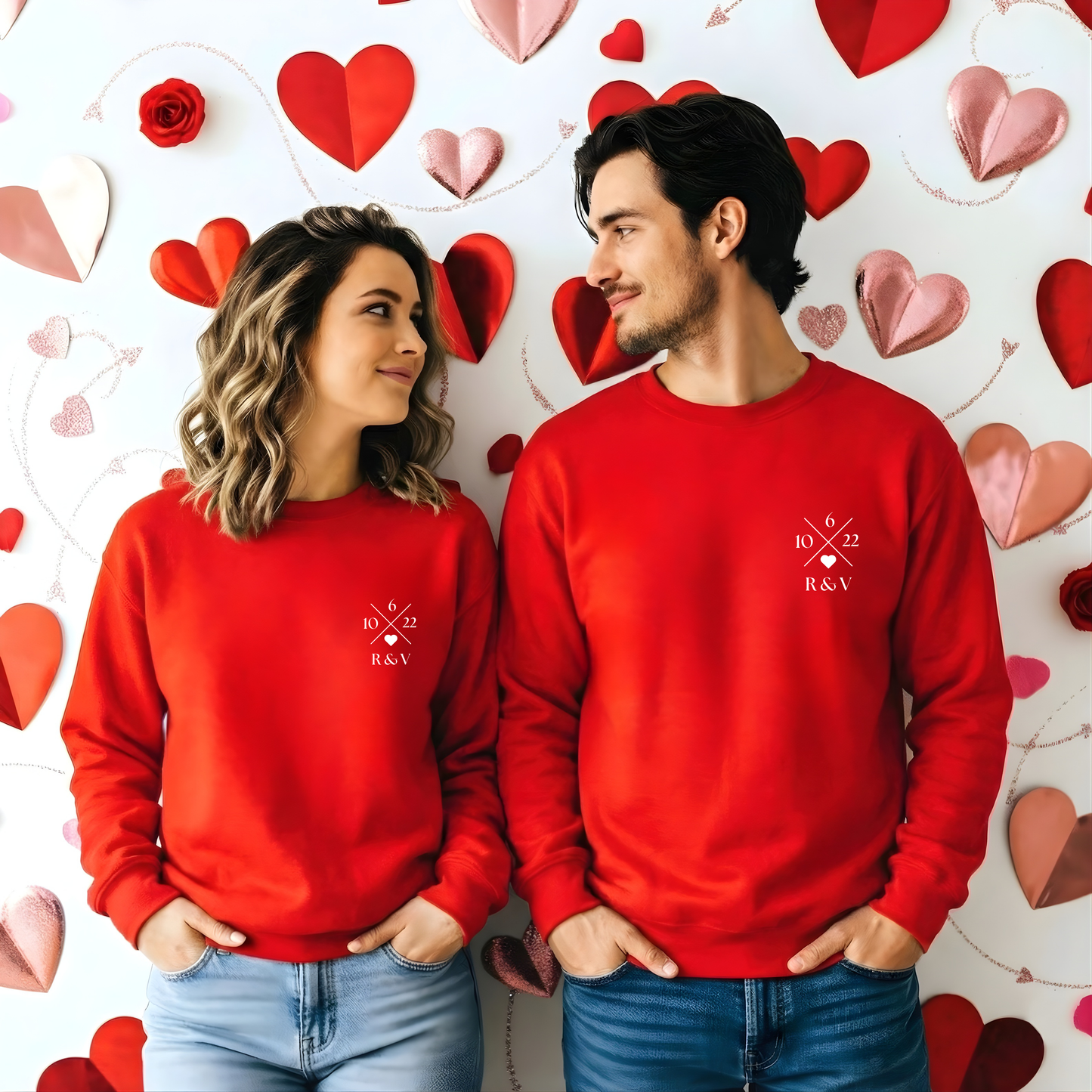 Sweatshirt Personalizada - Casal Data + Iniciais