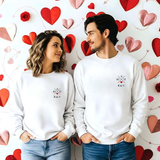 Sweatshirt Personalizada - Casal Data + Iniciais