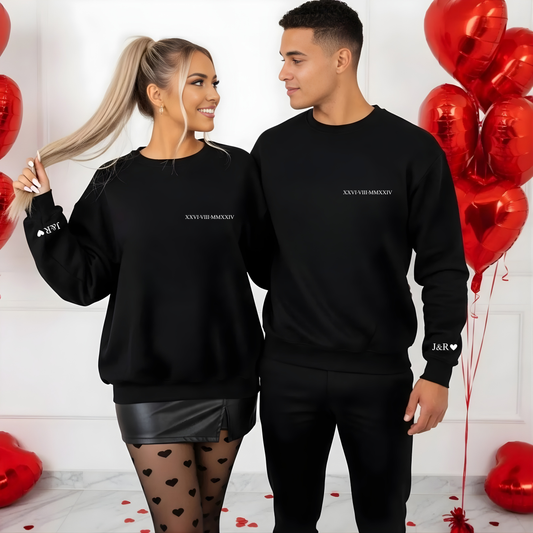 Sweatshirt Personalizada - Casal Data + Iniciais